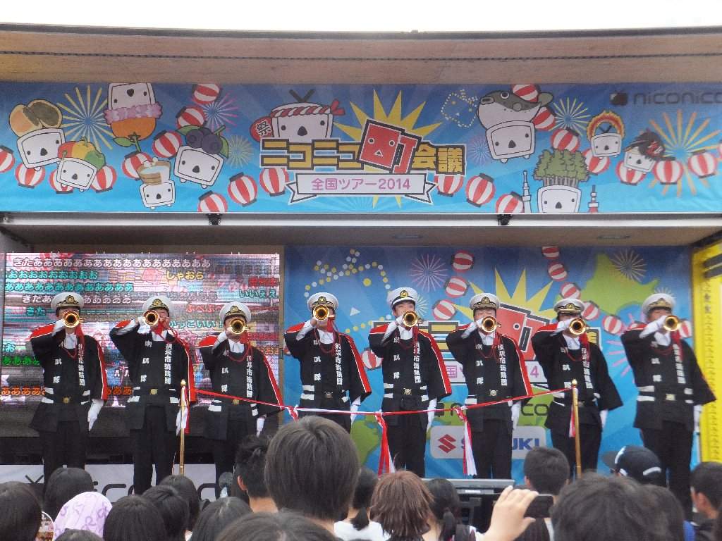 須坂市消防団喇叭隊の演奏