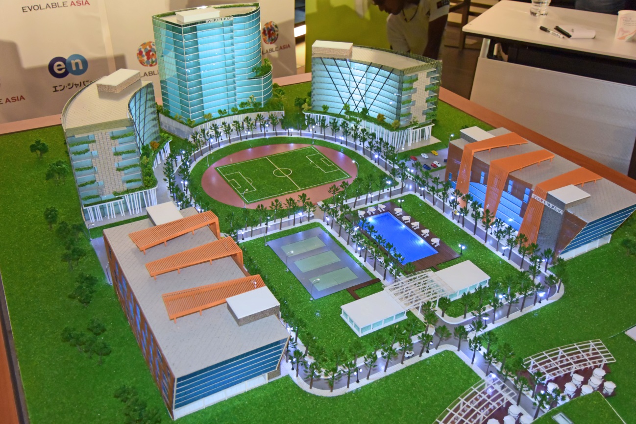 Evolable Asia Town 構想における、エンジニア1万人規模のITタウンの模型